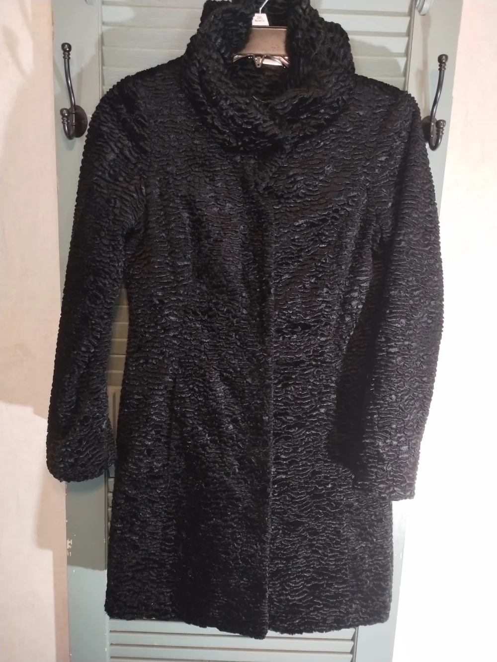 White House Black Market Black Textured Cowl Coat